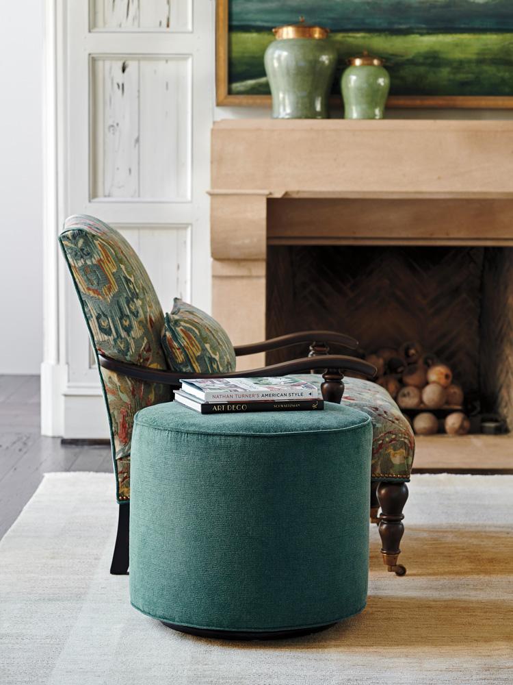 Lexington - Silverado Waverly Swivel Ottoman, Green - 7941-44SW-40 veiw 2