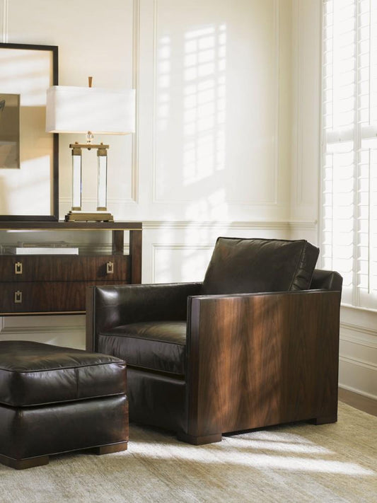 Lexington - Tower Place Edgemere Leather Ottoman - LL1593-44-40 veiw 2