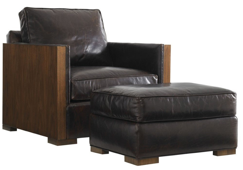 Lexington - Tower Place Edgemere Leather Ottoman - LL1593-44-40 veiw 3