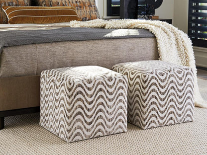 Lexington - Zanzibar Jupiter Ottoman, White/Brown - 7758-44-44 veiw 2