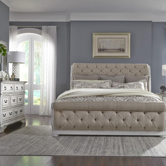 Liberty Furniture - Abbey Park 3 Piece Queen Uph Sleigh Bed, Dresser & Mirror Set - 520-BR-QUSLDM veiw 1