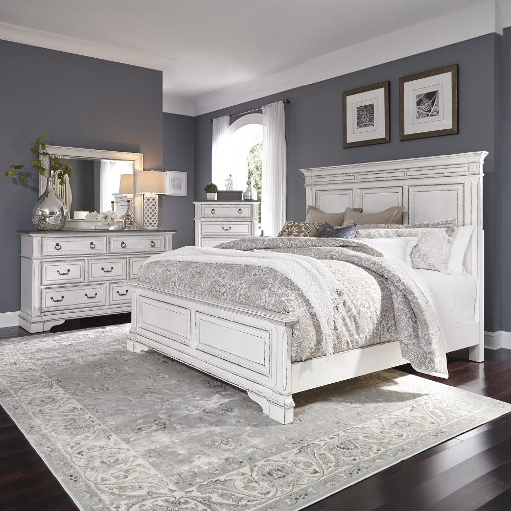 Liberty Furniture - Abbey Park 4 Piece Queen Panel Bed, Dresser & Mirror, Chest Set - 520-BR-QPBDMC veiw 1
