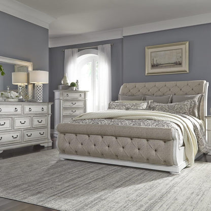 Liberty Furniture - Abbey Park 4 Piece Queen Uph Sleigh Bed, Dresser & Mirror, Chest Set - 520-BR-QUSLDMC veiw 1