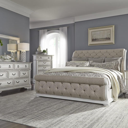 Liberty Furniture - Abbey Park 4 Piece Queen Uph Sleigh Bed, Dresser & Mirror, Chest Set - 520-BR-QUSLDMC veiw 1