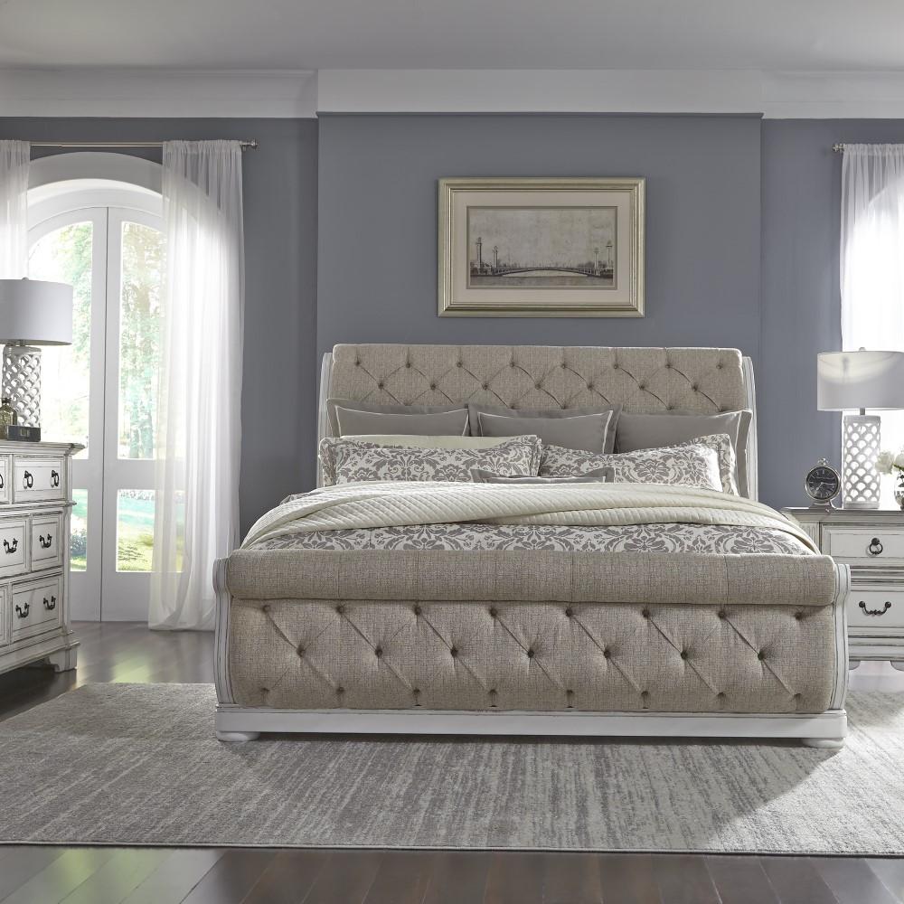 Liberty Furniture - Abbey Park 4 Piece Queen Uph Sleigh Bed, Dresser & Mirror, Nightstand Set - 520-BR-QUSLDMN veiw 1