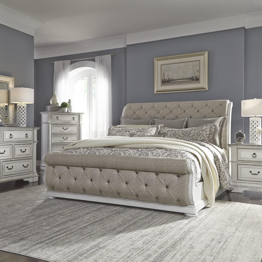 Liberty Furniture - Abbey Park 5 Piece Queen Uph Sleigh Bed, Dresser & Mirror, Chest, Nightstand Set - 520-BR-QUSLDMCN veiw 1
