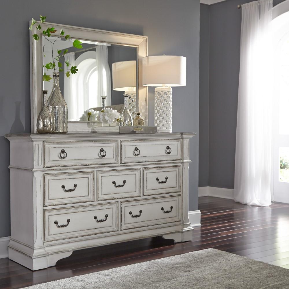 Liberty Furniture - Abbey Park 5 Piece Queen Uph Sleigh Bed, Dresser & Mirror, Chest, Nightstand Set - 520-BR-QUSLDMCN veiw 2