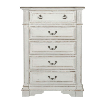 Liberty Furniture - Abbey Park - King California Panel Bed, Dresser & Mirror, Chest in White - 520-BR-CPBDMC view 5