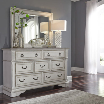 Liberty Furniture - Abbey Park - King California Panel Bed, Dresser & Mirror, Chest, Night Stand in White - 520-BR-CPBDMCN view 2