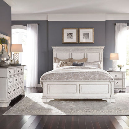 Liberty Furniture - Abbey Park - King California Panel Bed, Dresser & Mirror, Night Stand in White - 520-BR-CPBDMN view 1