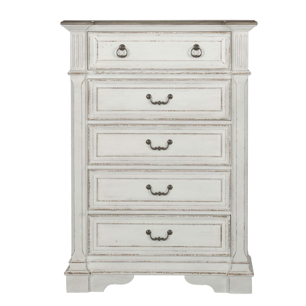 Liberty Furniture - Abbey Park - King California Sleigh Bed, Dresser & Mirror, Chest in White - 520-BR-CSLDMC view 5