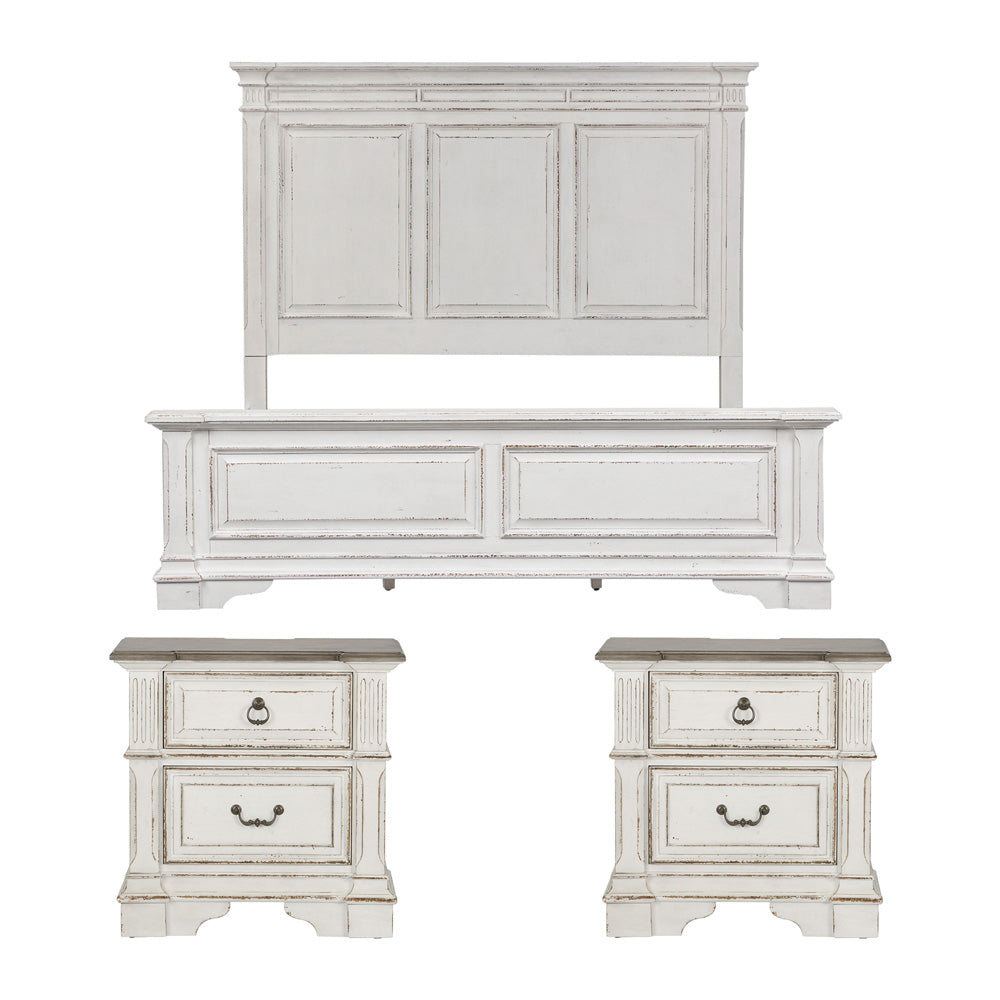 Liberty Furniture - Abbey Park King Panel Bed, 2 Night Stands - 520-BR-KPB2NS view 1