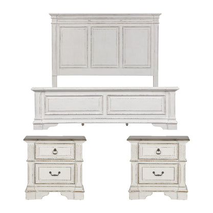 Liberty Furniture - Abbey Park King Panel Bed, 2 Night Stands - 520-BR-KPB2NS view 1