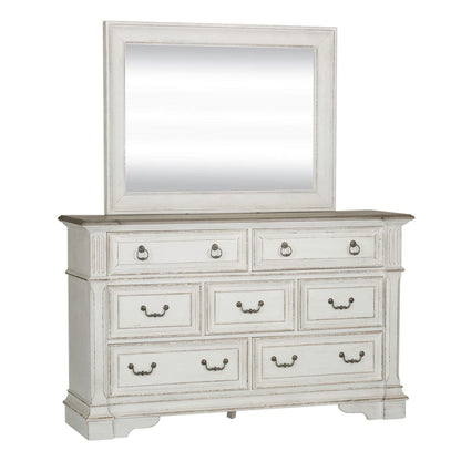 Liberty Furniture - Abbey Park - King Panel Bed, Dresser & Mirror, Chest in White - 520-BR-KPBDMC view 3
