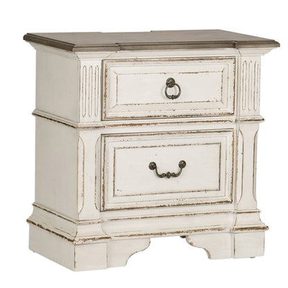 Liberty Furniture - Abbey Park - King Uph Sleigh Bed, Dresser & Mirror, Chest, Night Stand in White - 520-BR-KUSLDMCN view 5
