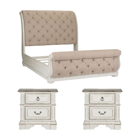 Liberty Furniture - Abbey Park Queen Uph Sleigh Bed, 2 Night Stands - 520-BR-QUSL2NS view 1