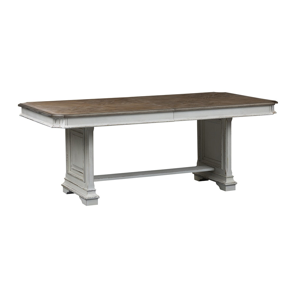 Liberty Furniture - Abbey Park Trestle Table in Antique White & Weathered Brown - 520-DR-TRS veiw 2