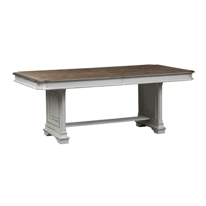 Liberty Furniture - Abbey Park Trestle Table in Antique White & Weathered Brown - 520-DR-TRS veiw 2