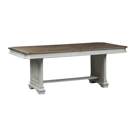 Liberty Furniture - Abbey Park Trestle Table in Antique White & Weathered Brown - 520-DR-TRS veiw 2