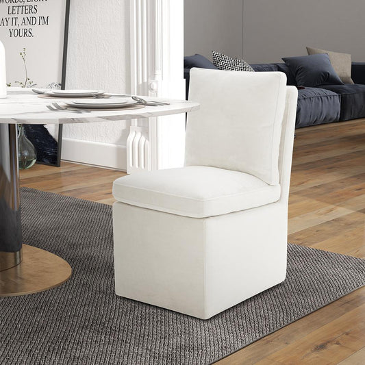 Liberty Furniture - Accent Dining Accent Dining Chair w/ Casters - Ivory in Ivory, Sapphire, Truffle, & Wicker Fabric - 733-ADC90-IV veiw 1