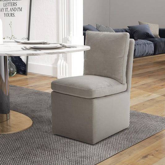 Liberty Furniture - Accent Dining Accent Dining Chair w/ Casters - Truffle in Ivory, Sapphire, Truffle, & Wicker Fabric - 733-ADC90-TR veiw 1