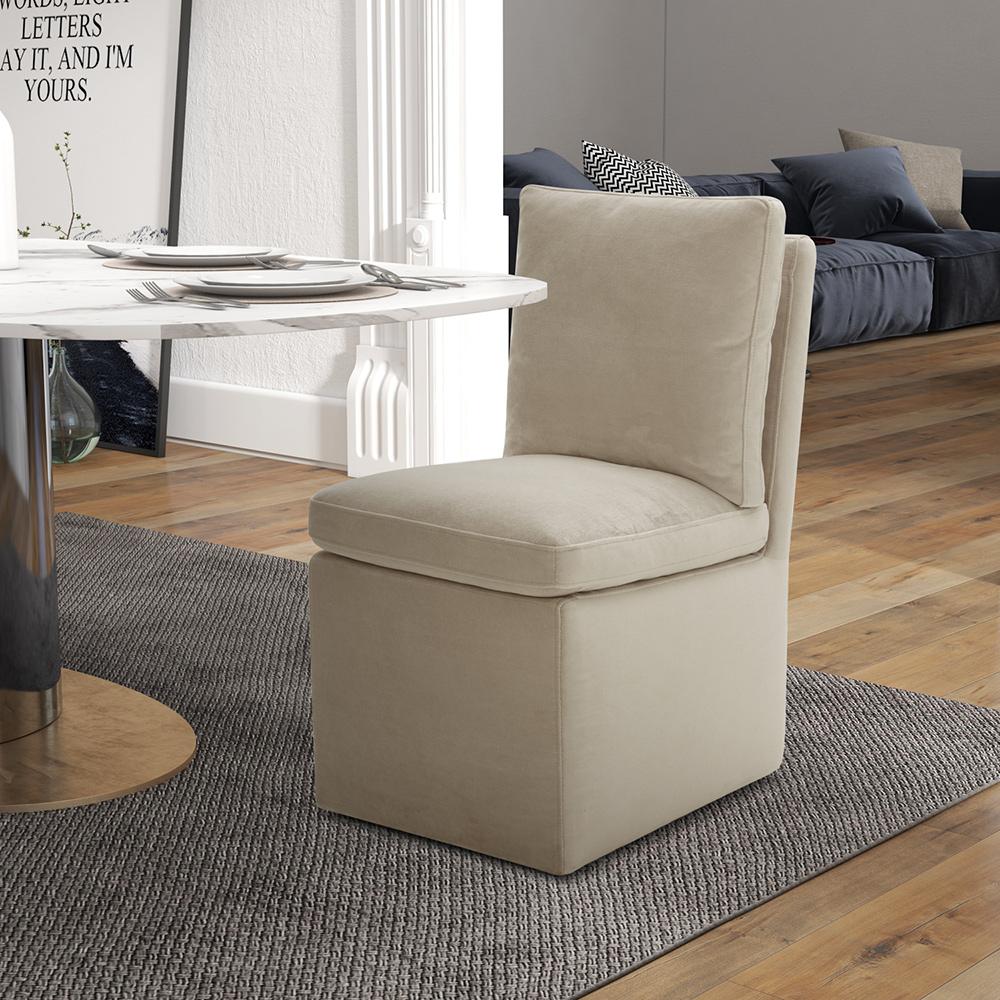 Liberty Furniture - Accent Dining Accent Dining Chair w/ Casters - Wicker in Ivory, Sapphire, Truffle, & Wicker Fabric - 733-ADC90-WK veiw 1