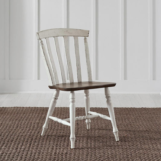 Liberty Furniture - Al Fresco Slat Back Side Chair  in Graphite & Whitestone - 741-C1500S veiw 1