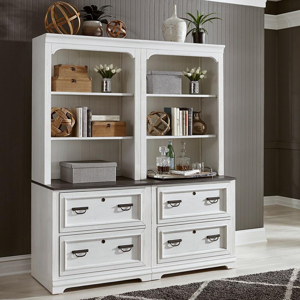 Liberty Furniture - Allyson Park 2 Piece Set  in Wirebrushed White w/ Charcoal Tops - 417-HOJ-2PCS veiw 2