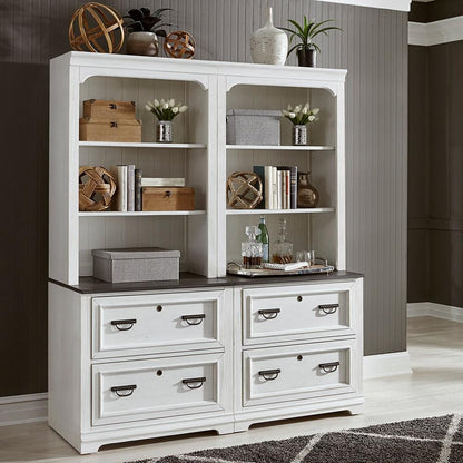 Liberty Furniture - Allyson Park 2 Piece Set  in Wirebrushed White w/ Charcoal Tops - 417-HOJ-2PCS veiw 2