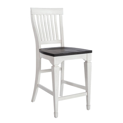 Liberty Furniture - Allyson Park 5 Piece Gathering Table Set  in Wirebrushed White w/ Charcoal Tops - 417-DR-5GTS veiw 3