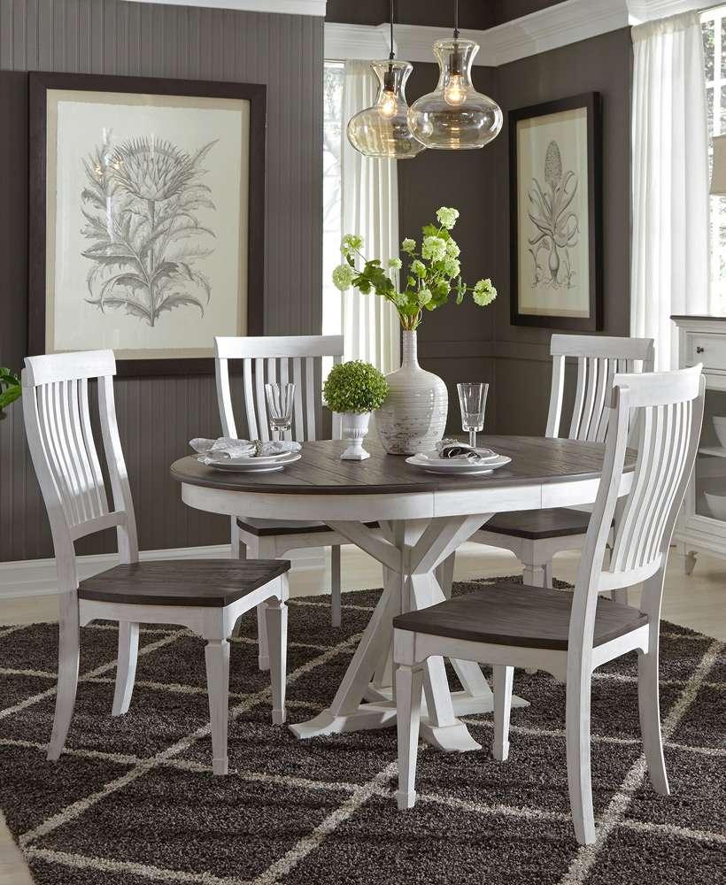Liberty Furniture - Allyson Park 5 Piece Pedestal Table Set  - 417-DR-5PDS veiw 1