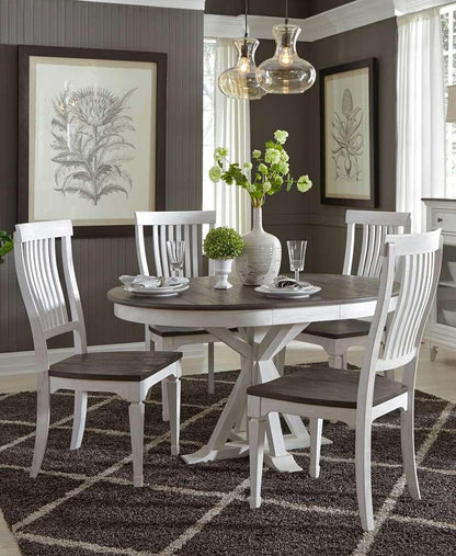 Liberty Furniture - Allyson Park 5 Piece Pedestal Table Set  - 417-DR-5PDS veiw 1