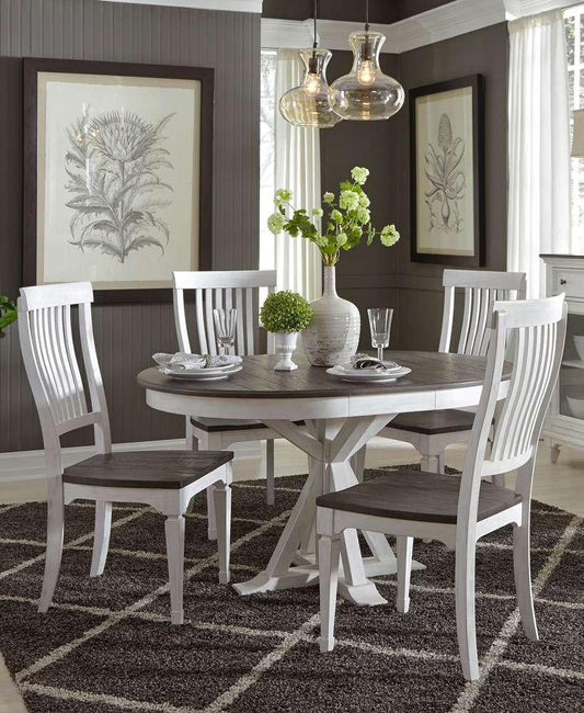 Liberty Furniture - Allyson Park 5 Piece Pedestal Table Set  - 417-DR-5PDS veiw 1