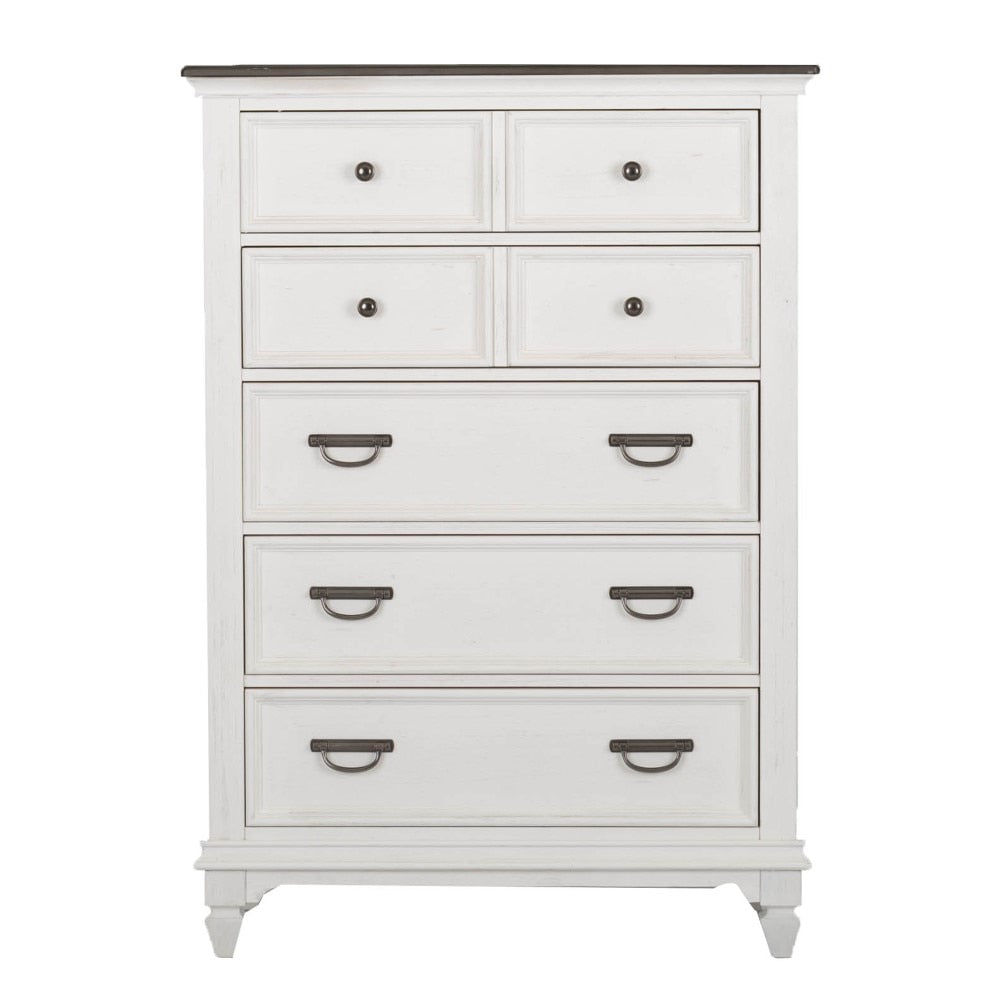 Liberty Furniture - Allyson Park 5 Piece Queen Panel Bed, Dresser & Mirror, Chest, Nightstand Set - 417-BR-QPBDMCN veiw 5