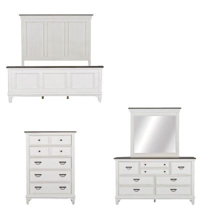 Liberty Furniture - Allyson Park - King California Panel Bed, Dresser & Mirror, Chest in White - 417-BR-CPBDMC view 1