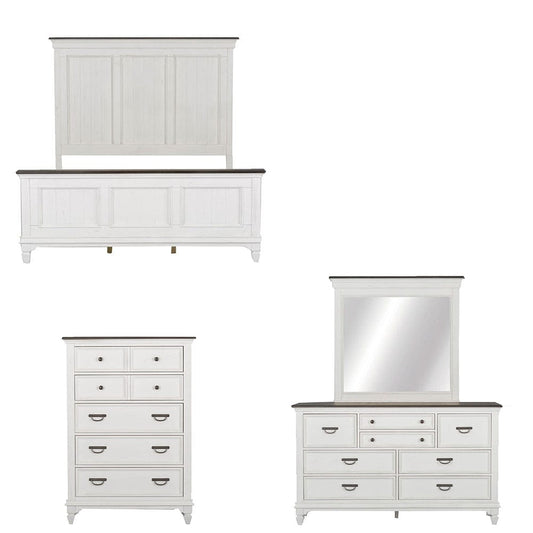 Liberty Furniture - Allyson Park - King California Panel Bed, Dresser & Mirror, Chest in White - 417-BR-CPBDMC view 1