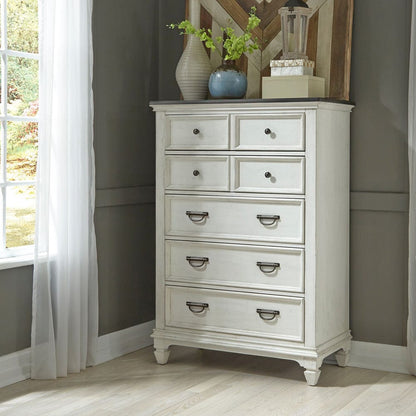 Liberty Furniture - Allyson Park - King California Panel Bed, Dresser & Mirror, Chest, Night Stand in White - 417-BR-CPBDMCN view 6