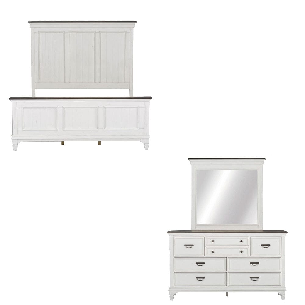 Liberty Furniture - Allyson Park - King California Panel Bed, Dresser & Mirror in White - 417-BR-CPBDM view 1