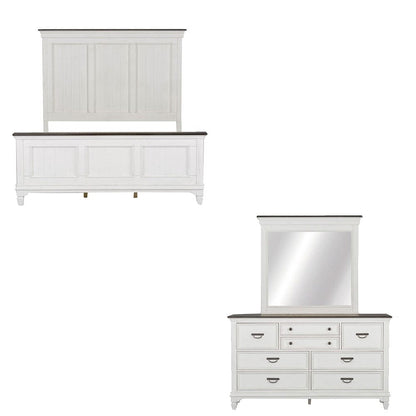 Liberty Furniture - Allyson Park - King California Panel Bed, Dresser & Mirror in White - 417-BR-CPBDM view 1