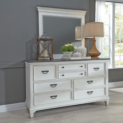 Liberty Furniture - Allyson Park - King California Panel Bed, Dresser & Mirror in White - 417-BR-CPBDM view 3