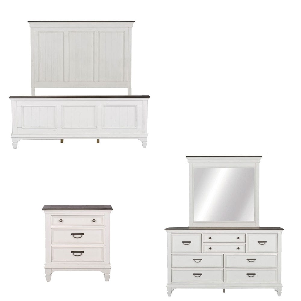 Liberty Furniture - Allyson Park - King California Panel Bed, Dresser & Mirror, Night Stand in White - 417-BR-CPBDMN view 1