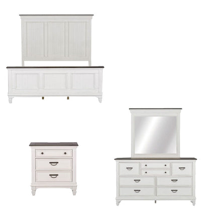 Liberty Furniture - Allyson Park - King California Panel Bed, Dresser & Mirror, Night Stand in White - 417-BR-CPBDMN view 1