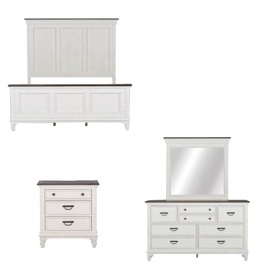 Liberty Furniture - Allyson Park - King California Panel Bed, Dresser & Mirror, Night Stand in White - 417-BR-CPBDMN view 1