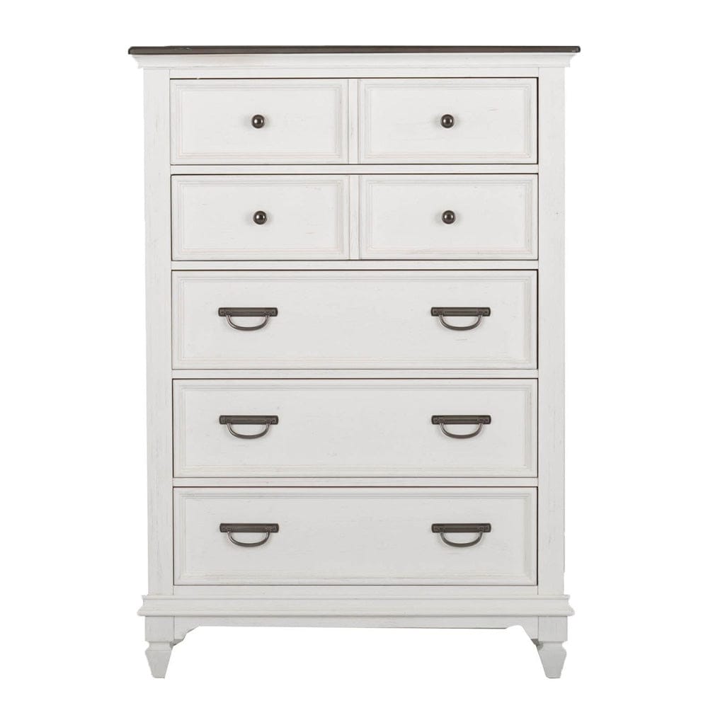 Liberty Furniture - Allyson Park - King Panel Bed, Dresser & Mirror, Chest in White - 417-BR-KPBDMC view 6