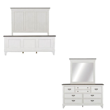 Liberty Furniture - Allyson Park - King Panel Bed, Dresser & Mirror in White - 417-BR-KPBDM view 1