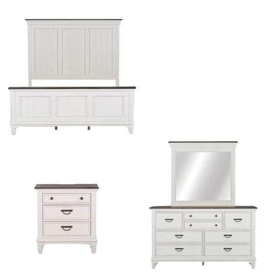 Liberty Furniture - Allyson Park - King Panel Bed, Dresser & Mirror, Night Stand in White - 417-BR-KPBDMN view 1