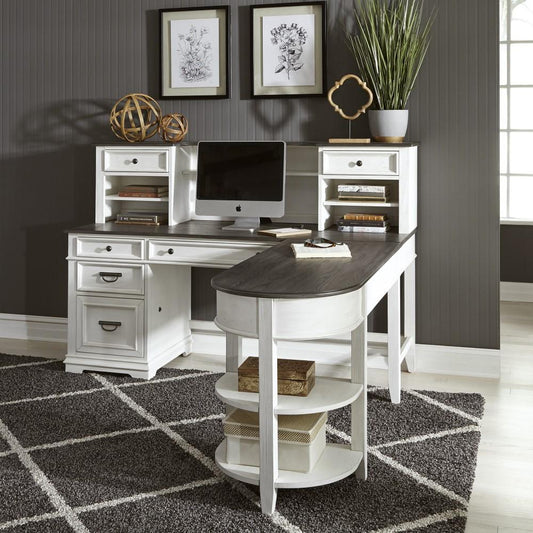 Liberty Furniture - Allyson Park L Shaped Desk Set - 417-HOJ-LSD veiw 1
