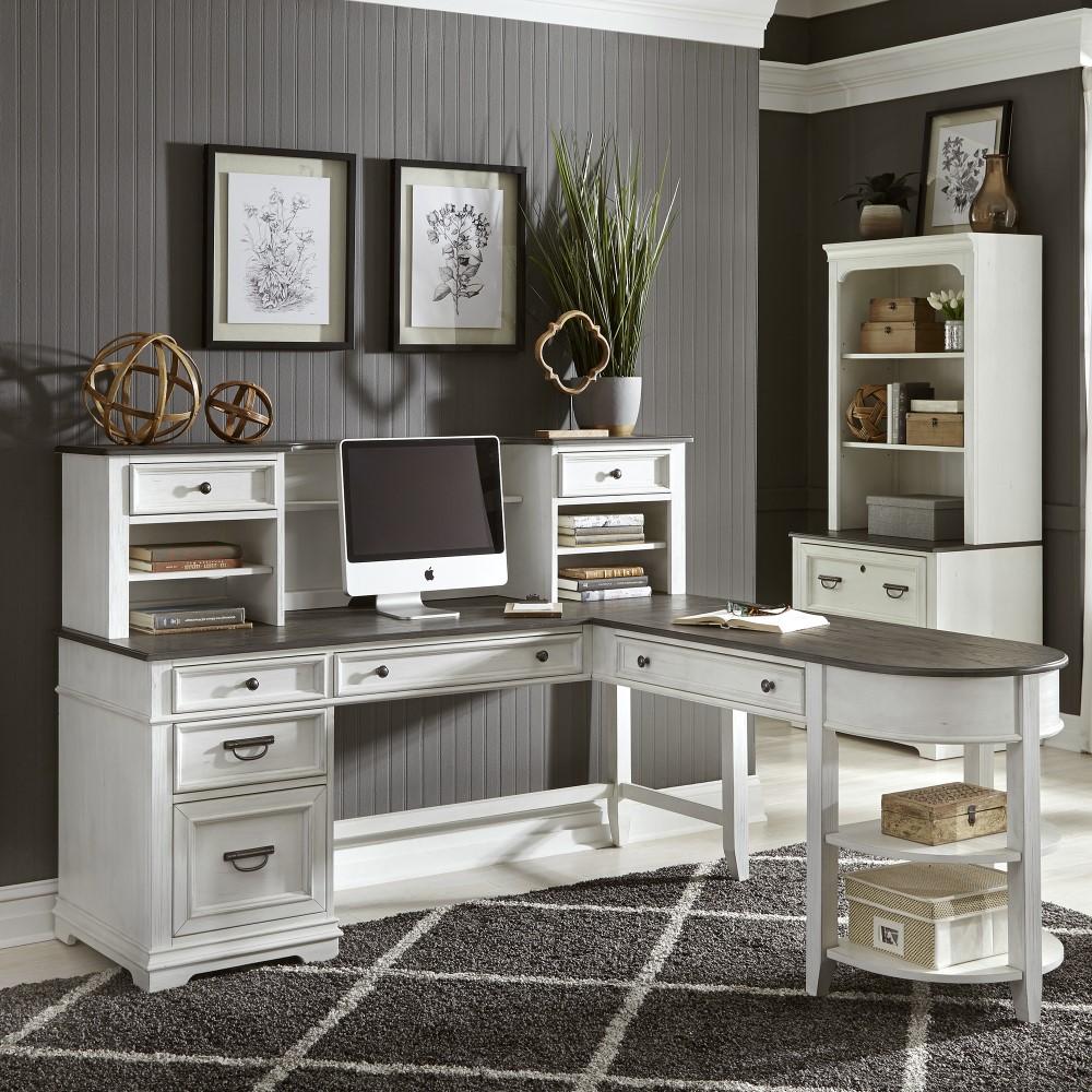 Liberty Furniture - Allyson Park L Shaped Desk Set - 417-HOJ-LSD veiw 9