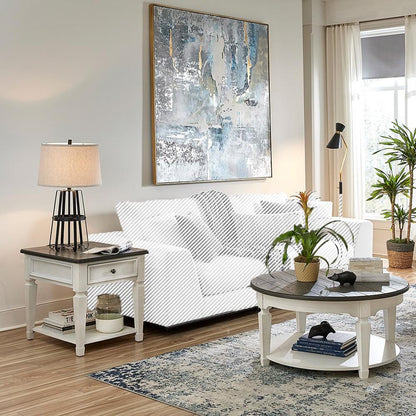 Liberty Furniture - Allyson Park Opt 3 Piece Set  in Wirebrushed White w/ Charcoal Tops - 417-OT-O3PCS veiw 1