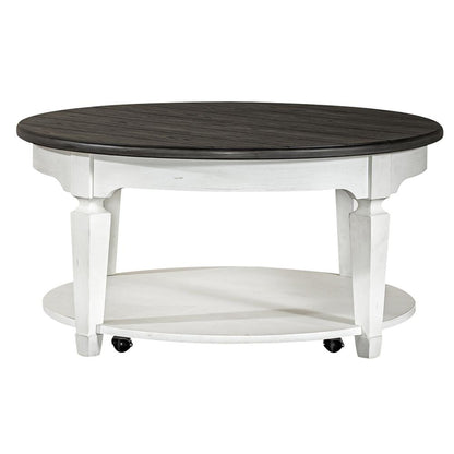Liberty Furniture - Allyson Park Opt 3 Piece Set  in Wirebrushed White w/ Charcoal Tops - 417-OT-O3PCS veiw 2